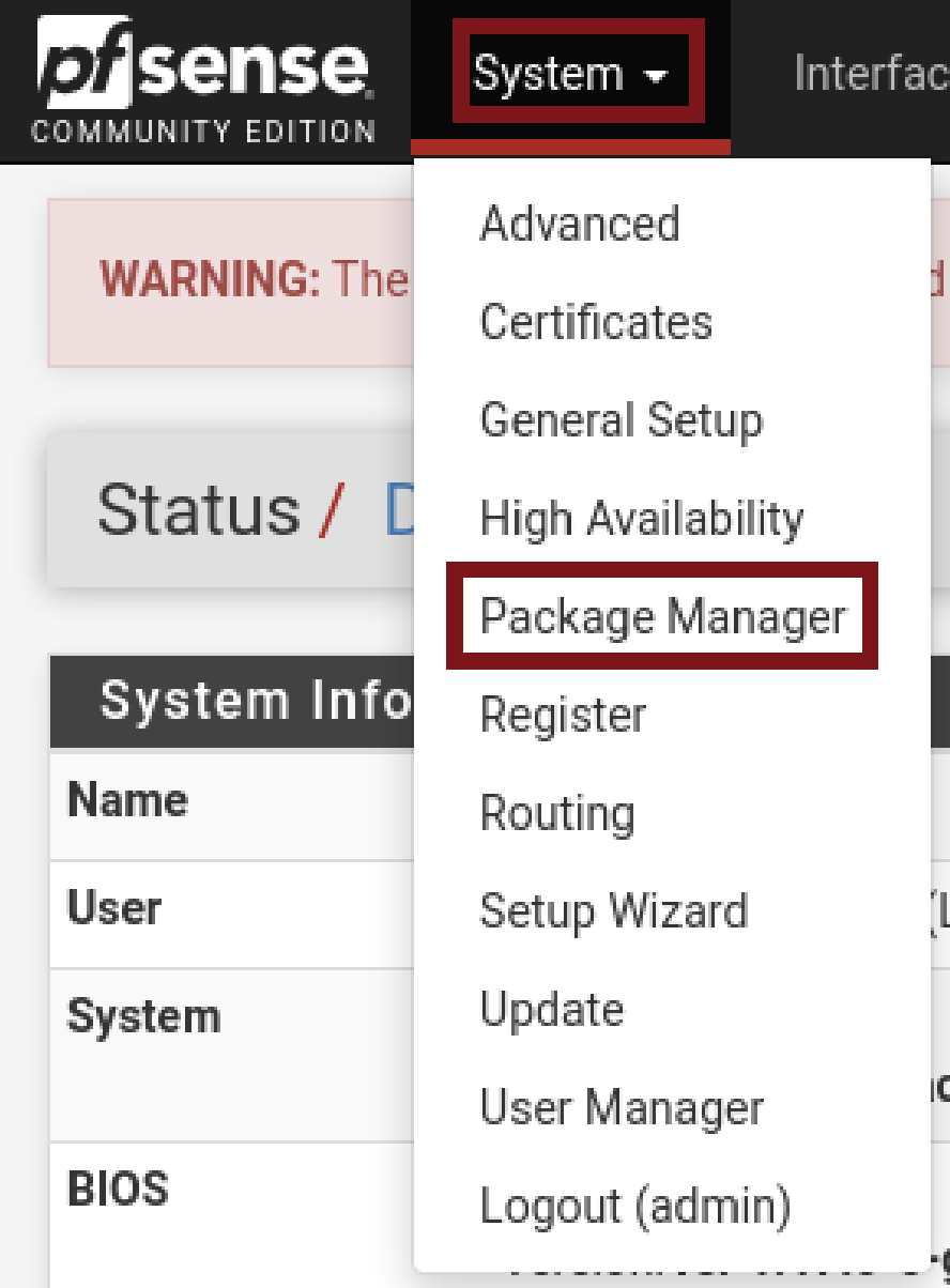 Installation des paquets