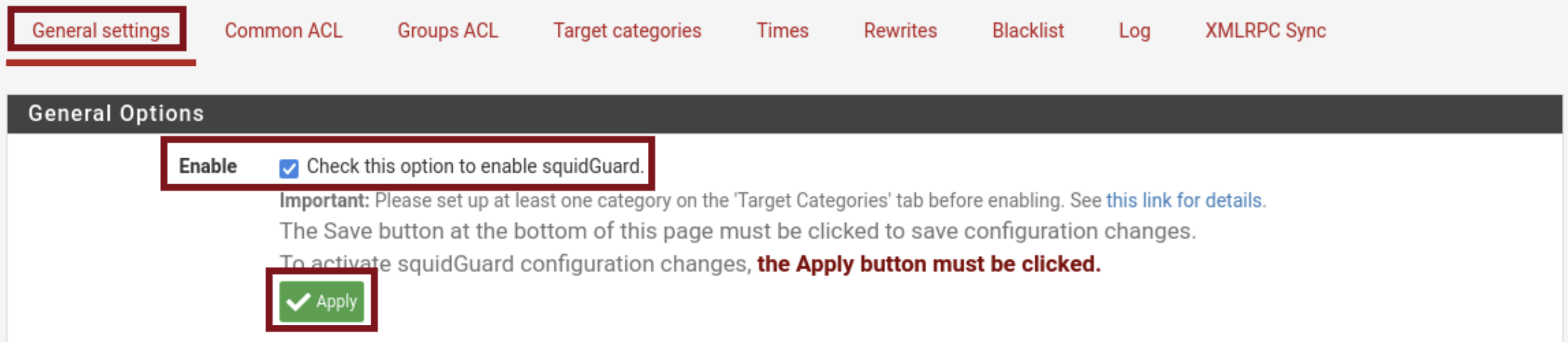 Configuration de SquidGuard