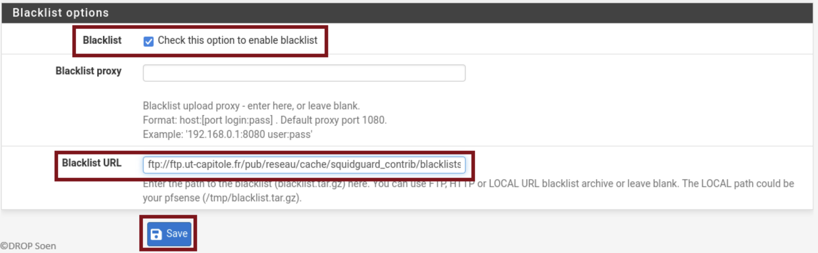 Configuration de SquidGuard