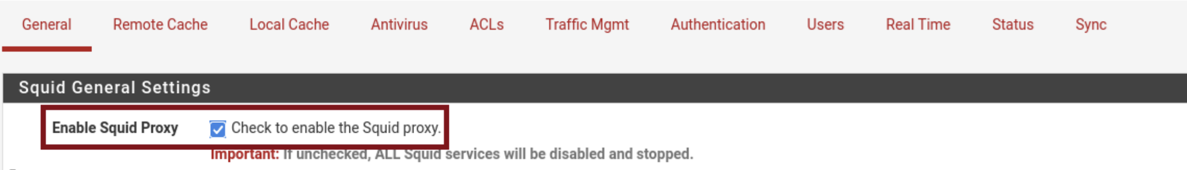 Configuration de Squid