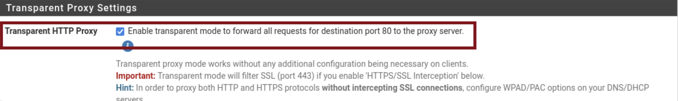 Configuration de Squid