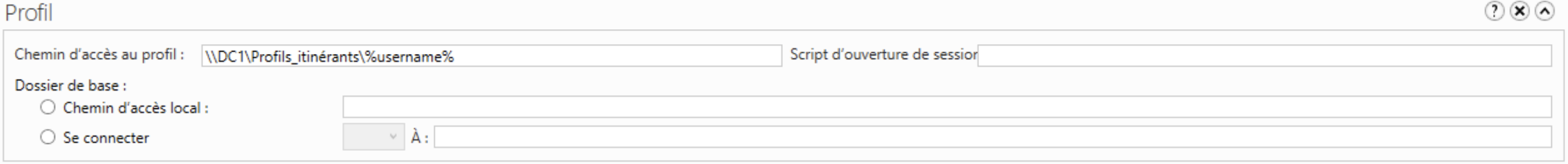 Emplacement du profil