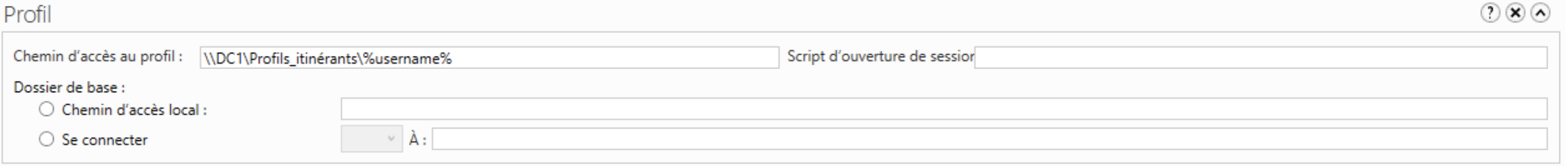 Emplacement du profil