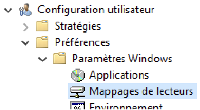 Naviguer dans Mappage de lecteurs