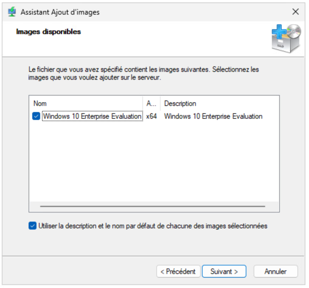 Ajouter une image d'installation